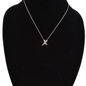TIFFANY & CO "Paloma Picasso": Sterling Silver "Graffiti X" Kiss Necklace 1059